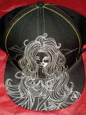 COOGI Fitted Cap 7 3/4 (62cm) Black Graphic Embroidered Streetwear Hat 🔥